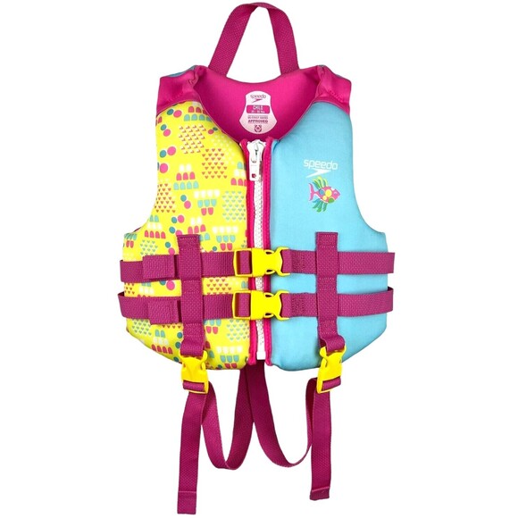 Speedo Girls Type III PDF Flotation Life Jacket Vest  Child 30-50 lbs - Picture 1 of 6